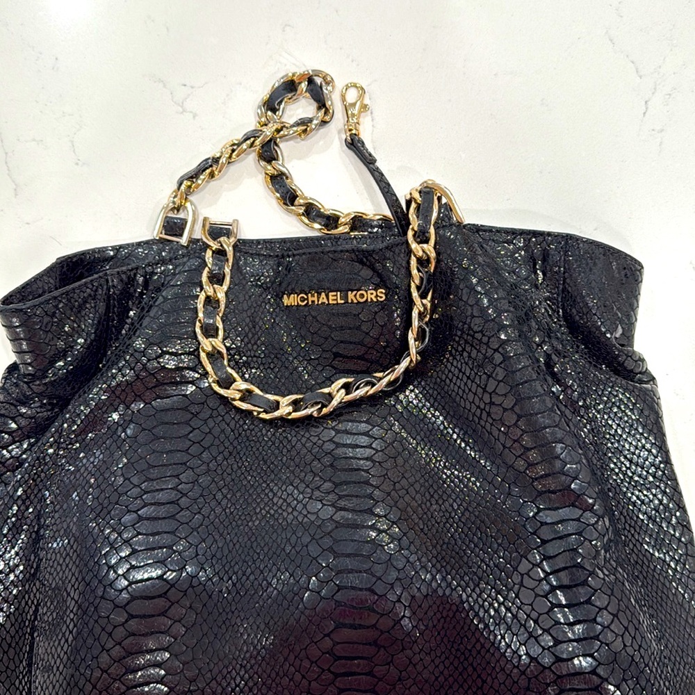 Michael Kors Black and Gold croc tote - Picture 10 of 10